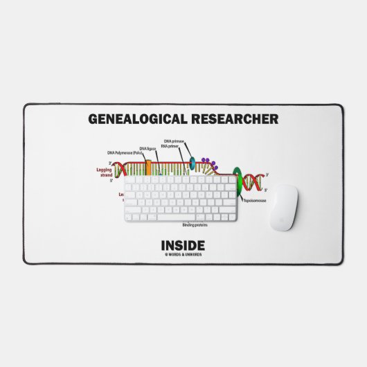 Genalogisch onderzoeker in DNA-replicatie Bureaumat (Keyboard & Muis)