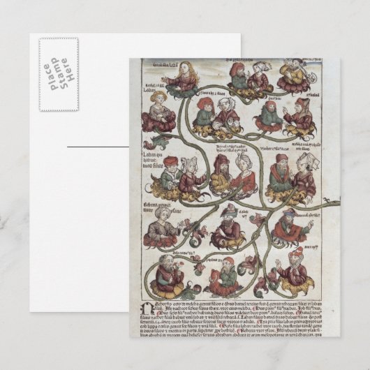 Genalogische boom van Laban Briefkaart (Voorkant / Achterkant)