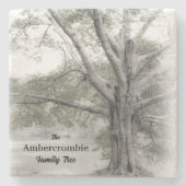 Genalogische familieboom stenen onderzetter (Voorkant)