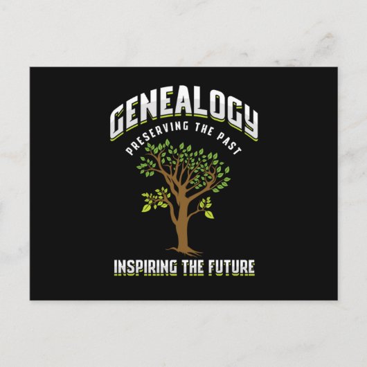 Genalogist die de familieboom-cadeau bewaart briefkaart (Voorkant)
