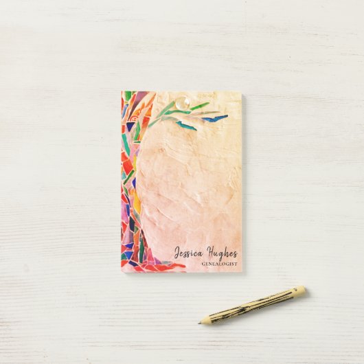 Genalogist Family Tree beige Post-it® Notes (Op bureau)