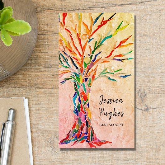 Genalogist Family Tree beige Visitekaartje