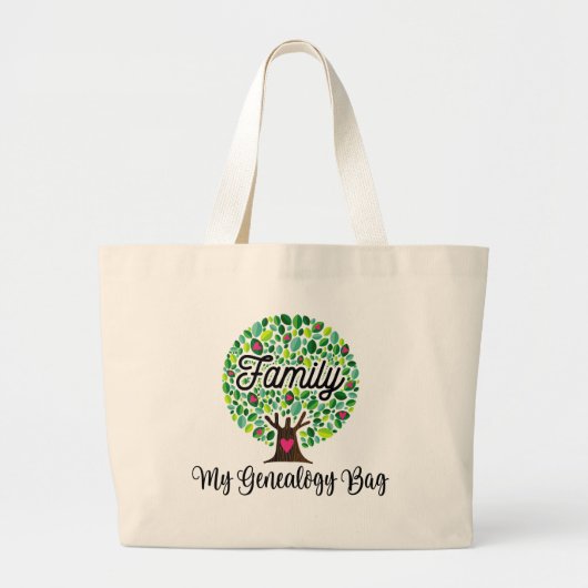 Genalogist Gift Family History Bag Grote Tote Bag (Voorkant)