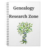 Genalogist Research Zone DNA Boom Ancetica Notitieboek (Voorkant)