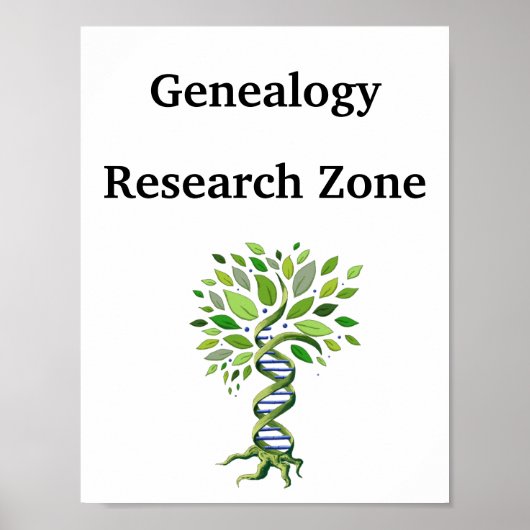 Genalogist Research Zone DNA-boom Poster (Voorkant)