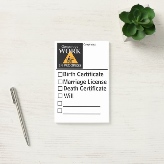 Genalogisten registreren het bewaren van post post-it® notes (Kantoor)