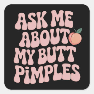 Gênante Grappige Ongepaste Bult Pustels Meme Vierkante Sticker