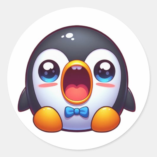 Gênante Schattigee pinguïn Ronde Sticker (Voorkant)