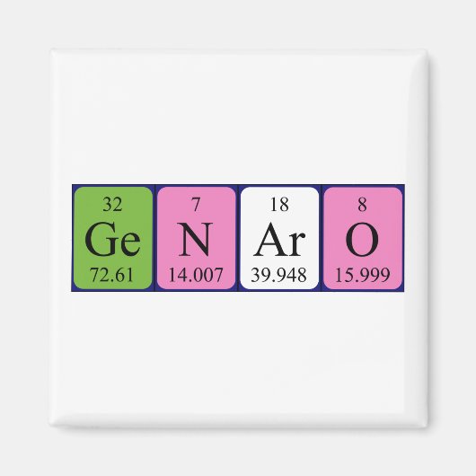 Genaro periodieke tabelnaam magneet (Voorkant)