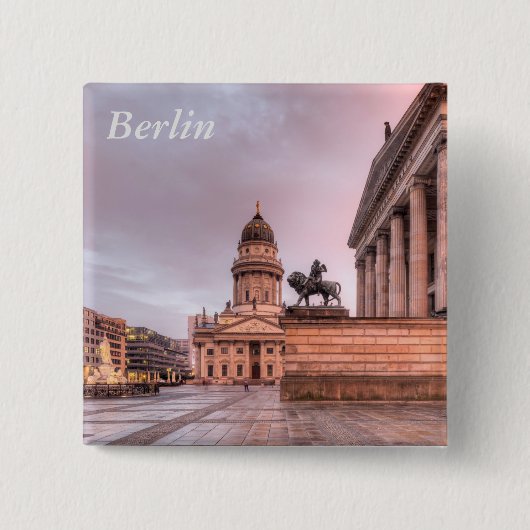 Gendarmenmarkt Berlin Vierkante Button 5,1 Cm (Voorkant)