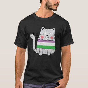 Gendequeer Vlag LGBTQ Katten Pride Kat T-shirt