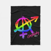 Gender Anarchy (Large A) - Rainbow Pride Kleuren Fleece Deken (Voorkant)