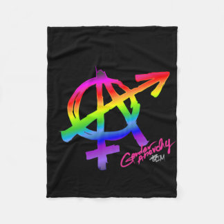 Gender Anarchy (Large A) - Rainbow Pride Kleuren Fleece Deken