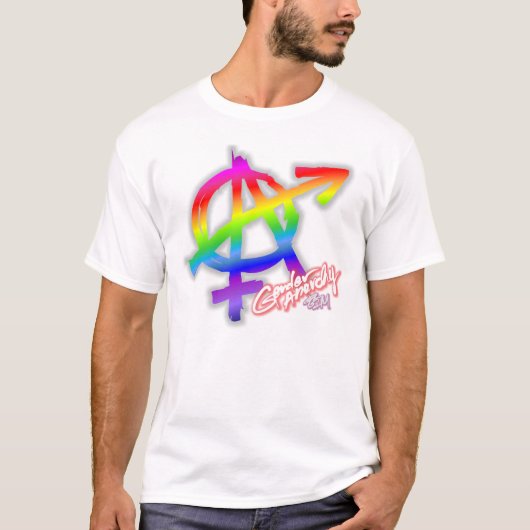 Gender Anarchy (voorzijde print) - Rainbow shirt (Voorkant)