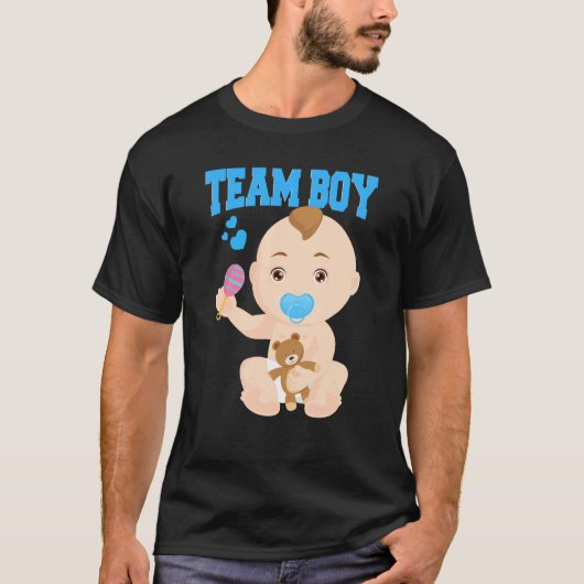 Gender Annountion Team Boy Baby Party onthult pre T-shirt (Voorkant)