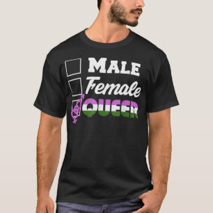 Gender Checklist Genderqueer Pride Flag LGBTQ Cool T-shirt
