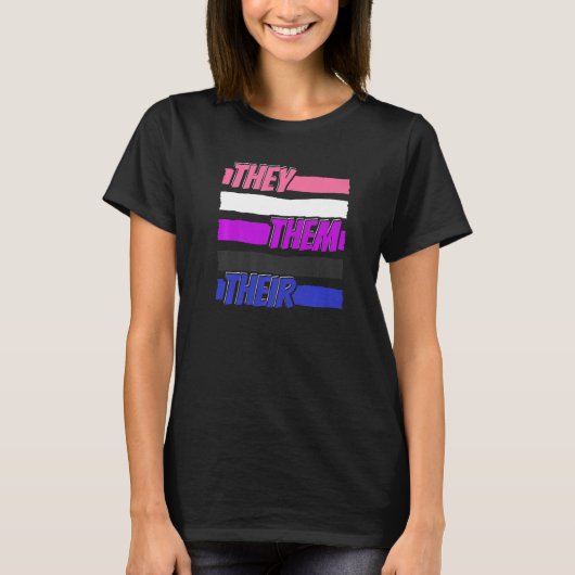 Gender Fluid Genderless - Non Binary Neutral They  T-shirt (Voorkant)