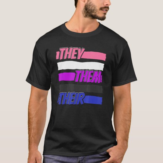 Gender Fluid Genderless - Non Binary Neutral They T-shirt (Voorkant)