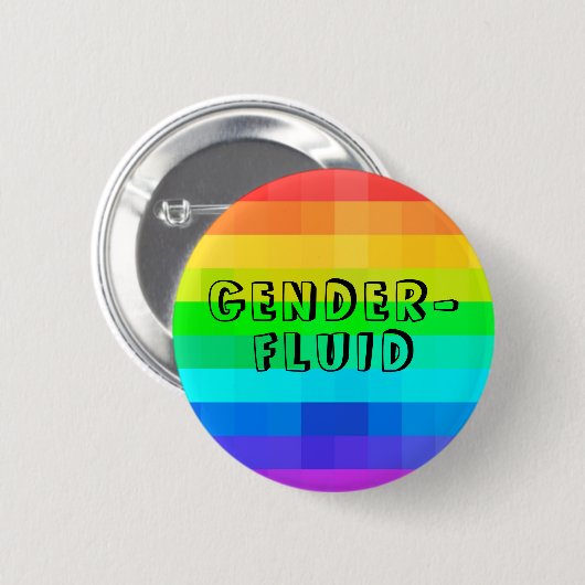 Gender-Fluid Pronouns LGBTQ Rainbow-Button Ronde Button 5,7 Cm (Voorkant /achterkant)