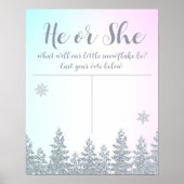 Gender Guess Vote He Or She Winter Snowflake Poster (Voorkant)