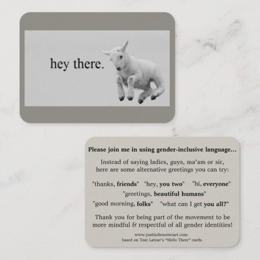 gender-inclusive conversation cards (100 qty) visitekaartje (Voorkant / Achterkant)