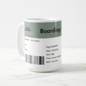 Gender Neutraal Air Ticket Zwangerschapsaankondigi Koffiemok (Voorkant links)