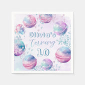 Gender neutraal Bath bom maken verjaardagsfeestje Servet (Voorkant)