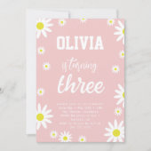 Gender Neutraal Daisy 3e verjaardagsfeestje Boho W Kaart (Voorkant)