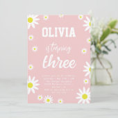 Gender Neutraal Daisy 3e verjaardagsfeestje Boho W Kaart (Staand voorkant)