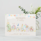 Gender Neutraal Peter het Konijn Eerste Verjaardag Kaart (Staand voorkant)