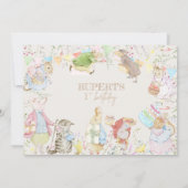Gender Neutraal Peter het Konijn Eerste Verjaardag Kaart (Achterkant)