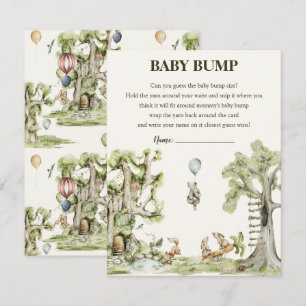 Gender Neutraal Woodland Baby shower Bump spel Informatiekaartje
