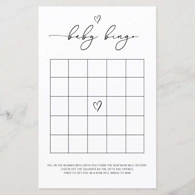 Gender Neutral Baby Bingo Game (Voorkant)