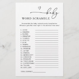 Gender Neutral Baby Word Scramble Game