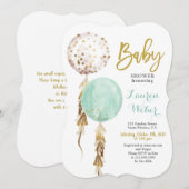 Gender Neutral Balloons Baby shower Invitation Kaart (Voorkant / Achterkant)