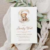 Gender Neutral Bearly Wait Teddy Bear Baby Shower Kaart