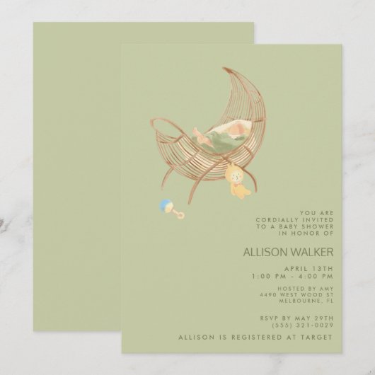 Gender Neutral Boho Baby Sprinkle Shower Kaart (Voorkant / Achterkant)