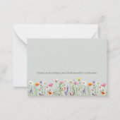 Gender Neutral Boho Wildflower Diaper Raffle Card Notitiekaartje (Achterkant)