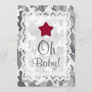 GENDER NEUTRAL Camouflage Lace Baby shower A01E Kaart