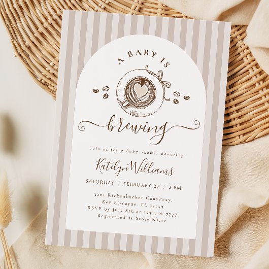 Gender Neutral Coffee Baby Shower Invitation Kaart