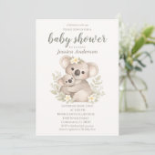 Gender Neutral Cottagecore Boho Koala Baby Shower  Kaart (Staand voorkant)