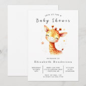 Gender Neutral Custom Giraffe Baby shower Kaart (Voorkant / Achterkant)