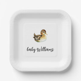 Gender Neutral Duck Baby Shower Plate Papieren Bordje