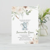 Gender Neutral Elephant Baby Shower Kaart (Staand voorkant)