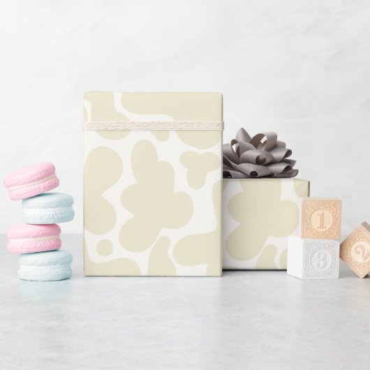 Gender Neutral Gift Wrap | Beige Cow Print Cadeaupapier (Baby Shower)
