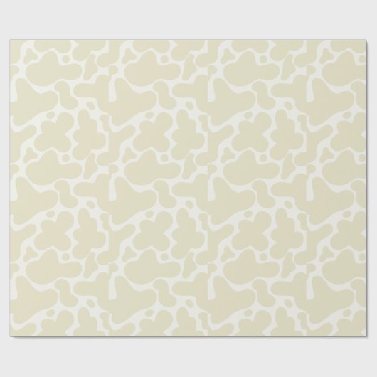 Gender Neutral Gift Wrap | Beige Cow Print Cadeaupapier (Vlak)