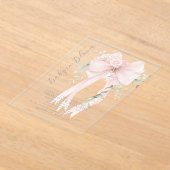 Gender neutral Greenery Bow Baby shower Acryl Uitnodigingen (Laagn)