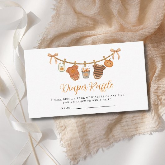 Gender Neutral Halloween Diaper Raffle Baby Shower Informatiekaartje
