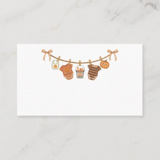 Gender Neutral Halloween Diaper Raffle Baby Shower Informatiekaartje (Achterkant)