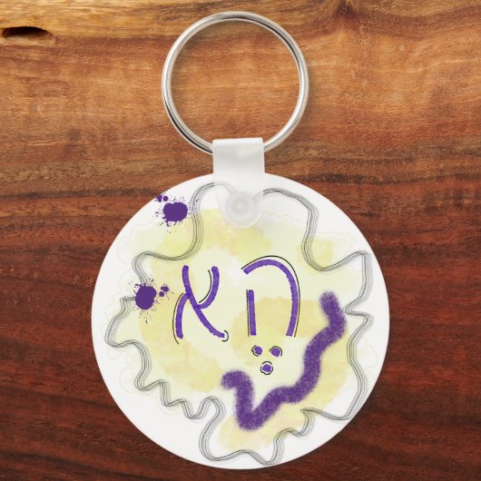 Gender Neutral Hebrew Pronoun, Nonbinary Colors Sleutelhanger (Voorkant)